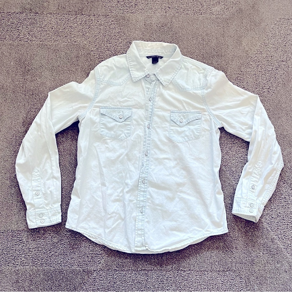 Victoria’s Secret Bleached Denim Button Down Shirt